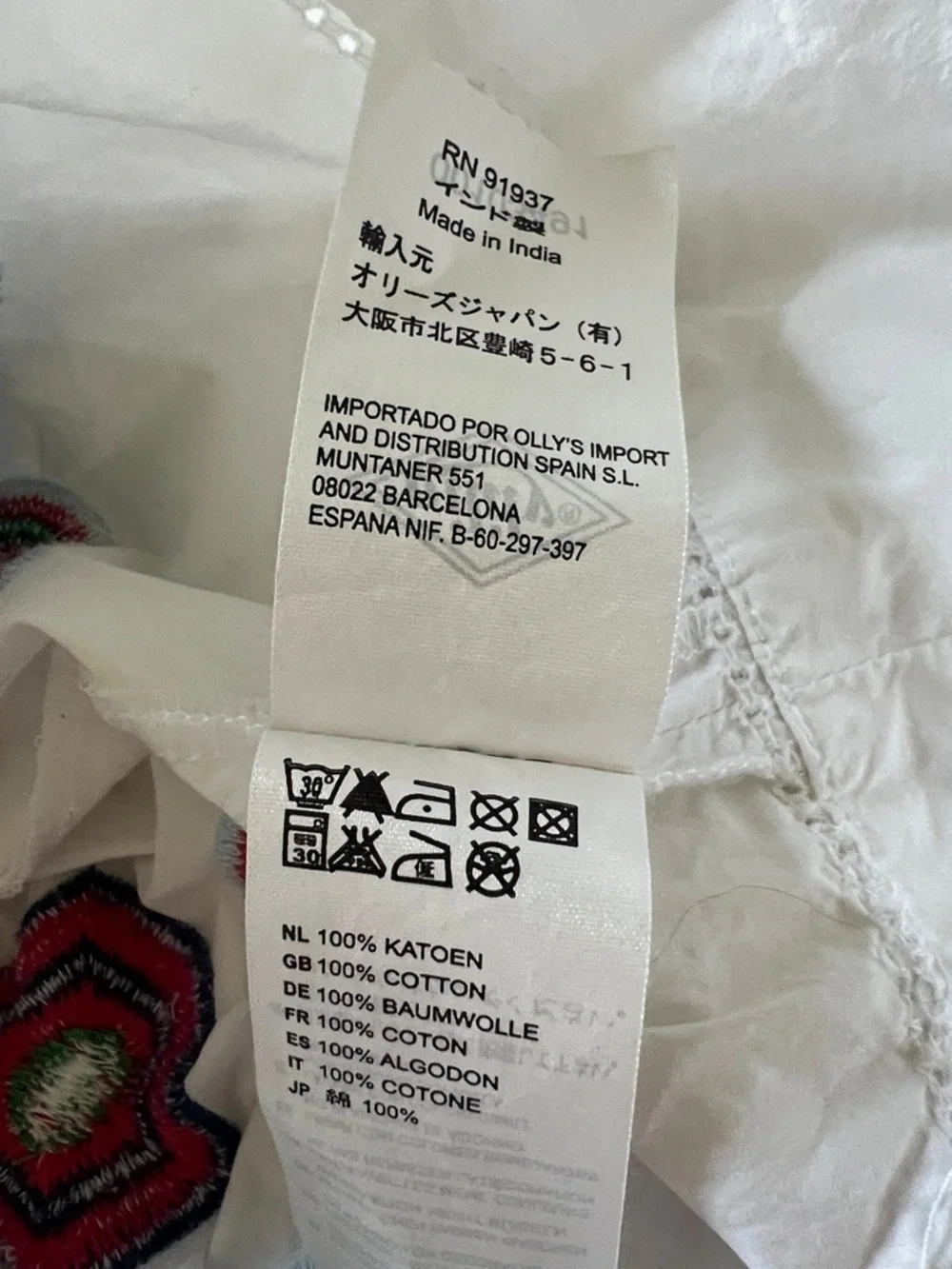 Oilily Crisp White Cotton Dress with Colorful Embroidery EUC - Picture 7 of 8